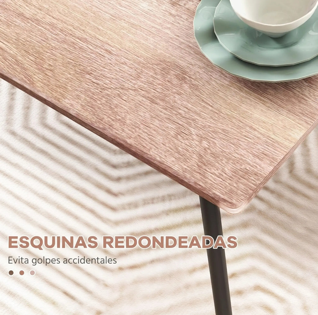 Conjunto Comedor Mesa y 4 Sillas Madera y Negro | MooM Decó