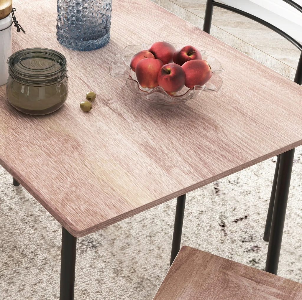 Conjunto Comedor Mesa y 4 Sillas Madera y Negro | MooM Decó