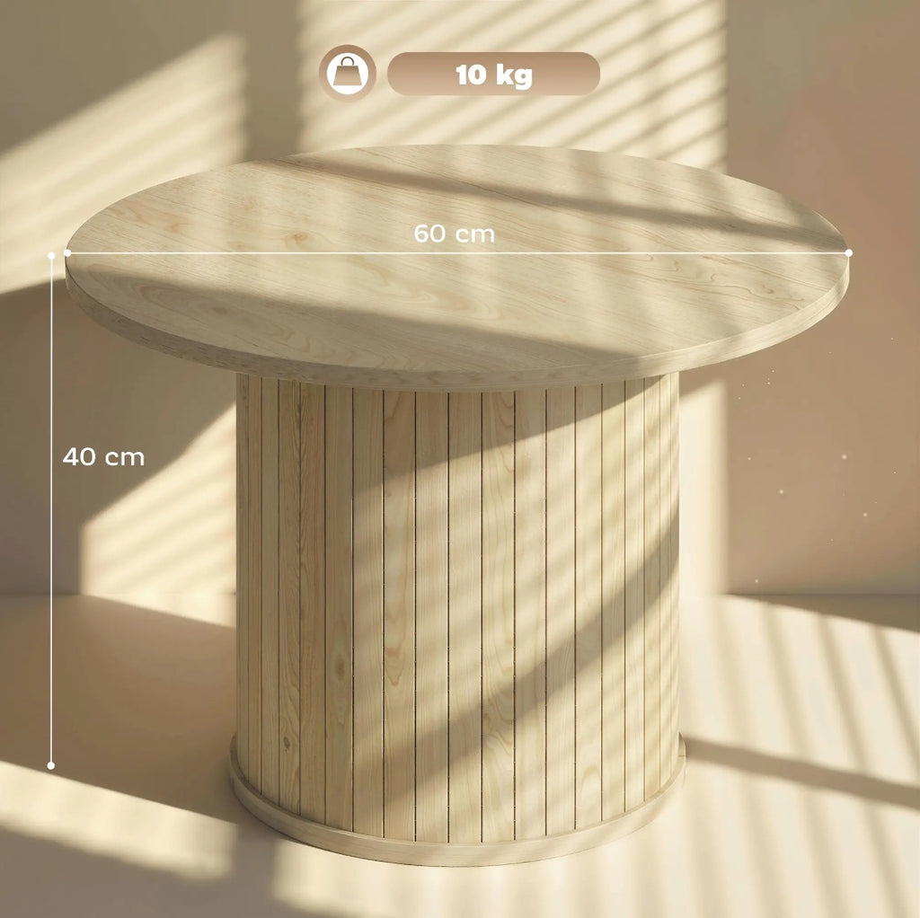 Mesa de Centro Redonda Ø60 cm Madera Natural | MooM Decó