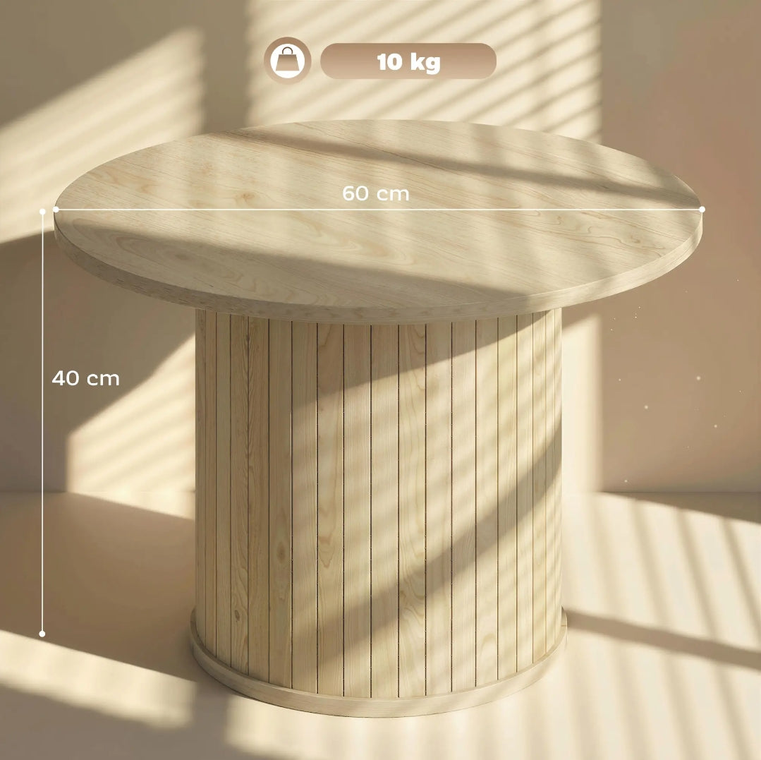 Mesa de Centro Redonda Ø60 cm Madera Natural | MooM Decó