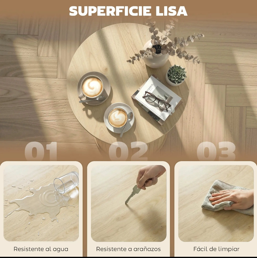 Mesa de Centro Redonda Ø60 cm Madera Natural | MooM Decó