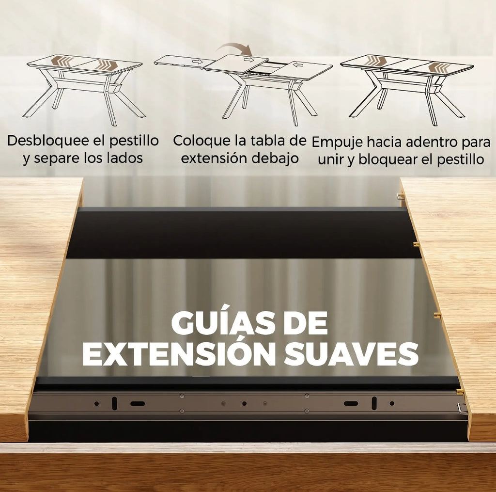 Mesa Comedor Extensible 130-170 cm Roble y Negro | MooM Decó