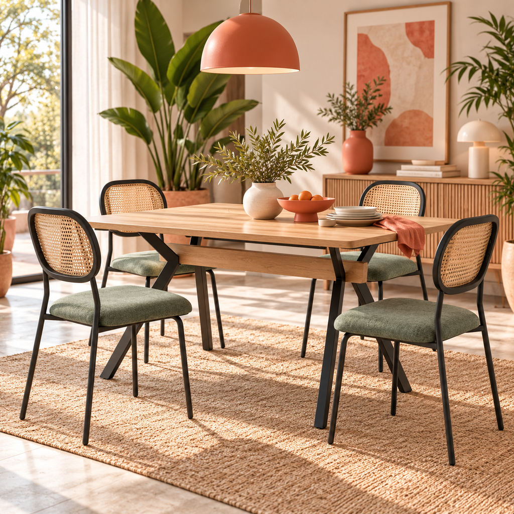 Mesa Comedor Extensible 130-170 cm Roble y Negro | MooM Decó