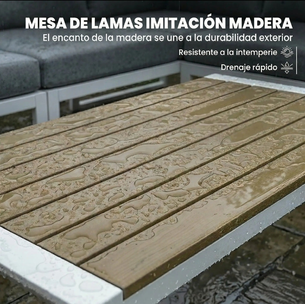 Conjunto de Jardín Modular para 6 Personas con Mesa WPC | MooM Decó