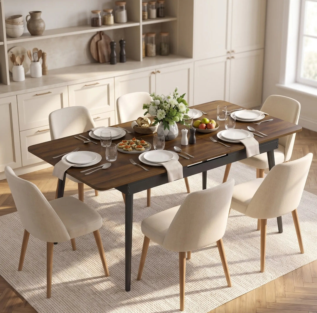 Mesa de Comedor Extensible 130-160 cm Nogal 4-6 Personas | MooM Decó