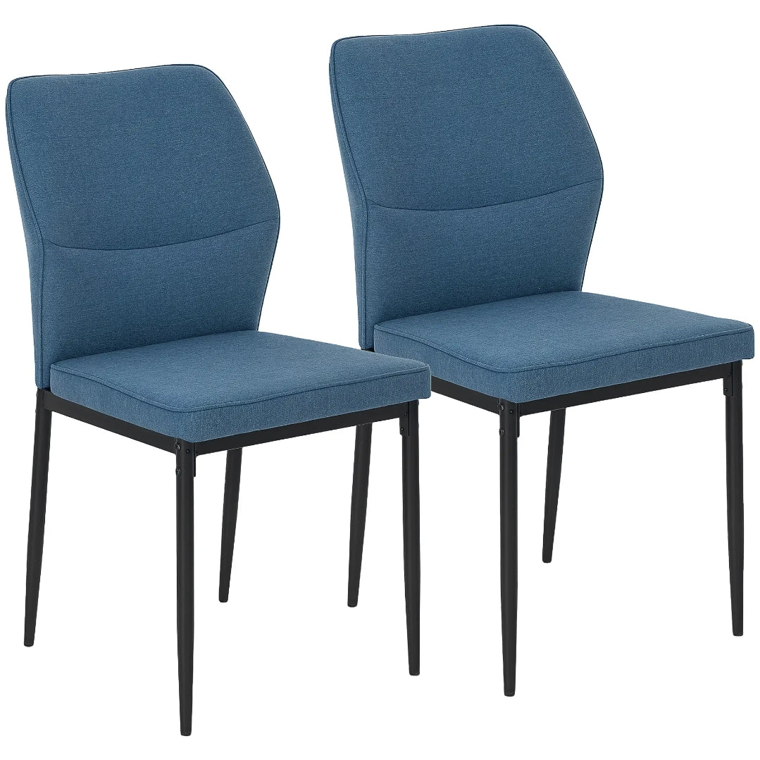 Pack 2 Sillas de Comedor Terciopelo Azul y Patas Negras | MooM Decó