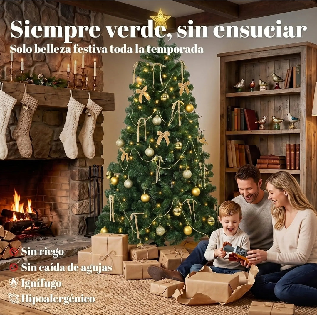 Árbol de Navidad 230 cm con Luces LED y Adornos | MooM Decó