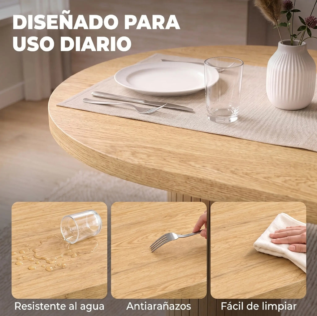 Mesa de Comedor Ovalada Roble 120 cm para 4 | MooM Decó