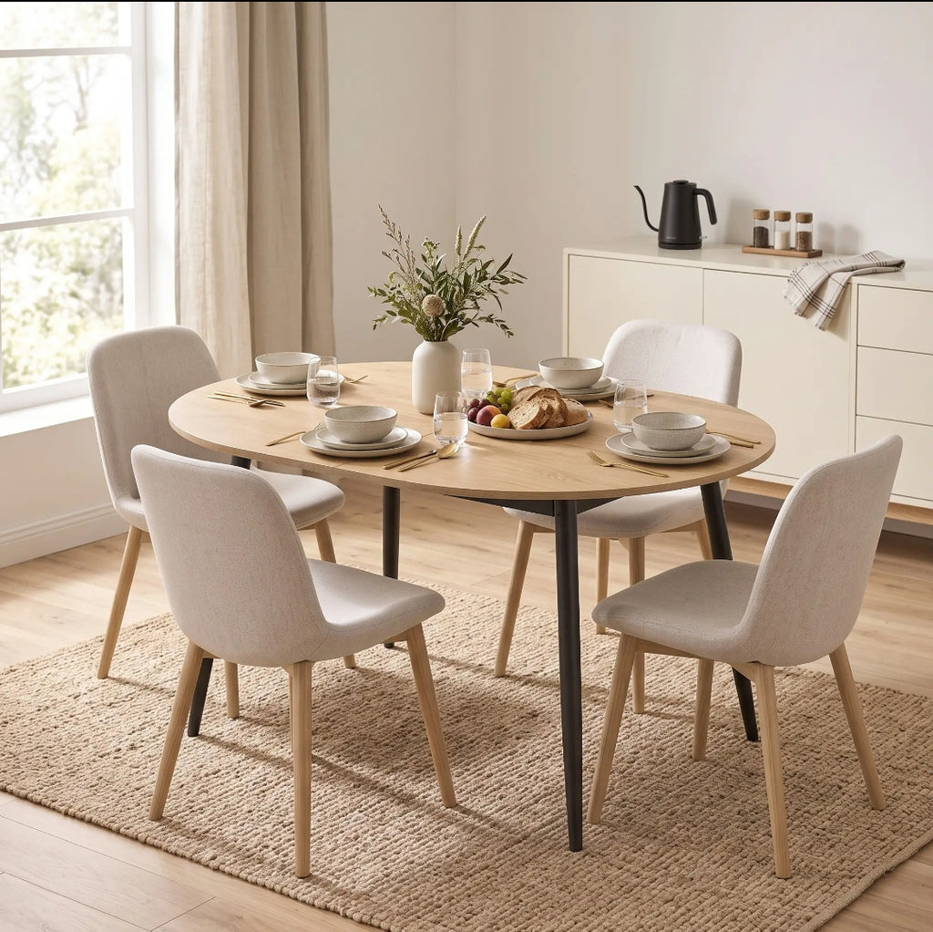 Mesa de Comedor Extensible Ovalada 120-160 cm Roble | MooM Decó