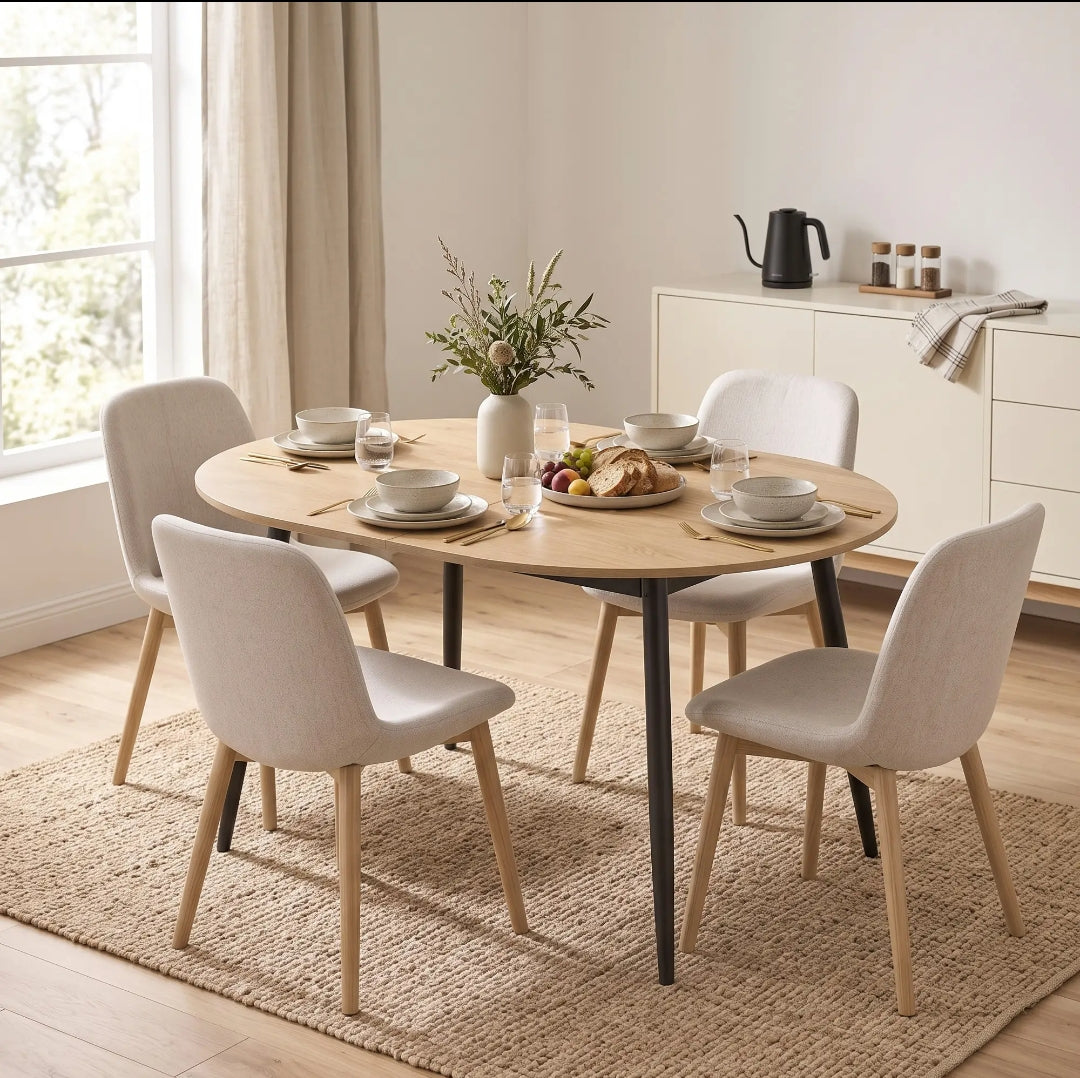 Mesa de Comedor Extensible Ovalada 120-160 cm Roble | MooM Decó