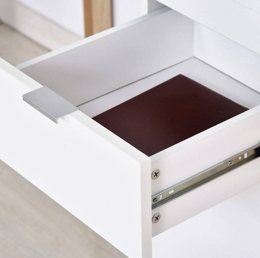 Escritorio Moderno Blanco con Cajón y Armario 112,5 cm | MooM Decó