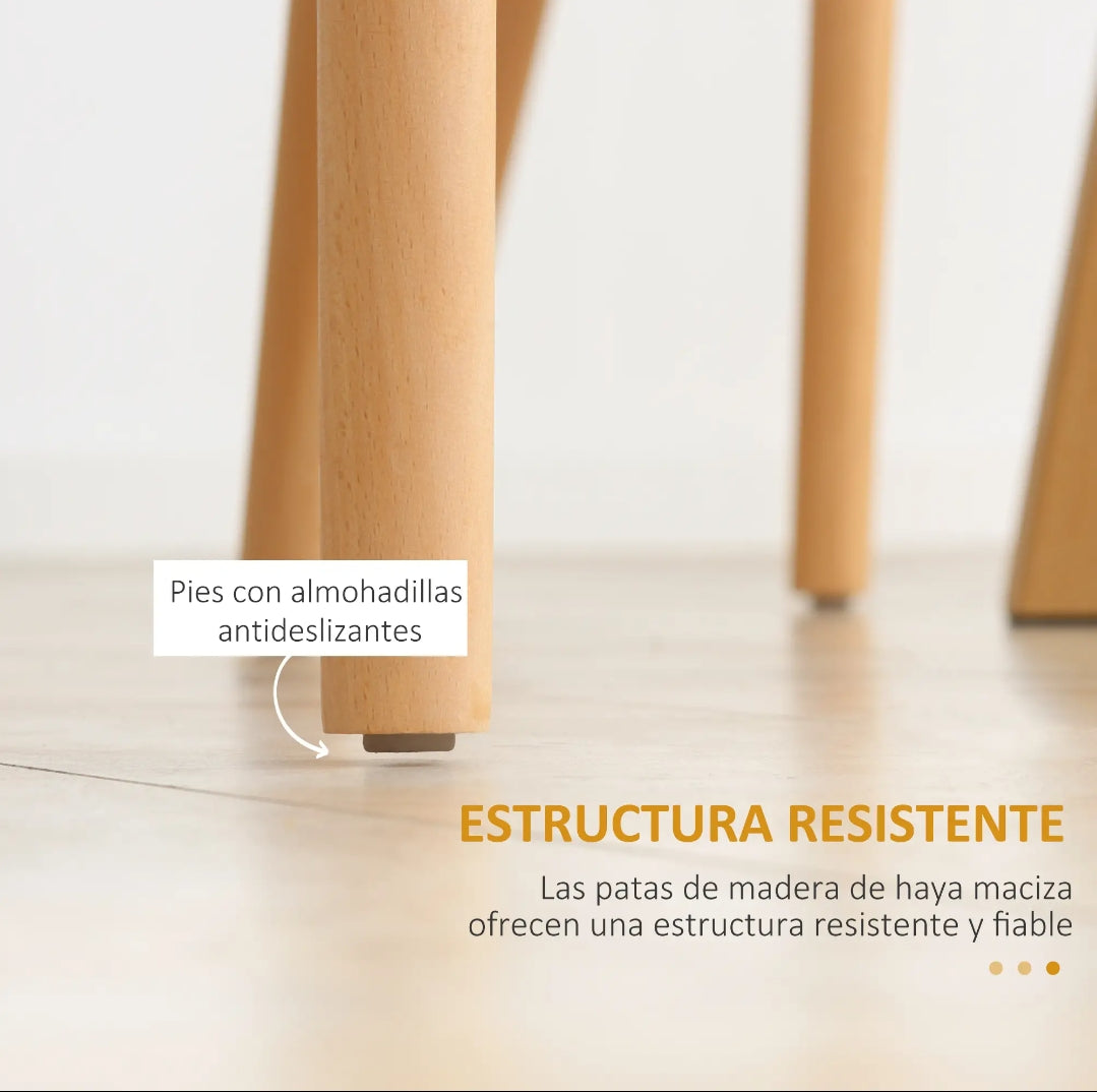 Pack 4 Sillas de Comedor Nórdicas Blancas y Madera | MooM Decó