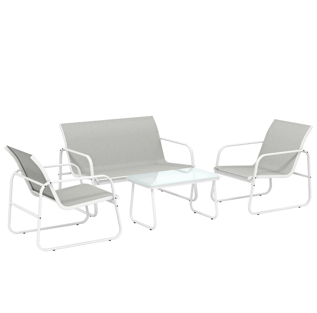 Conjunto de Jardín Exterior 4 Piezas con Sofá, 2 Sillones y Mesa | MooM Decó