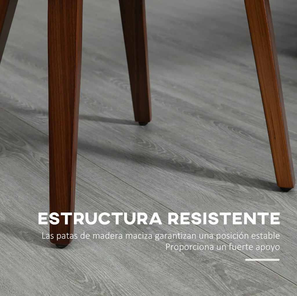 Pack 2 Sillas de Comedor Gris con Patas de Nogal | MooM Decó