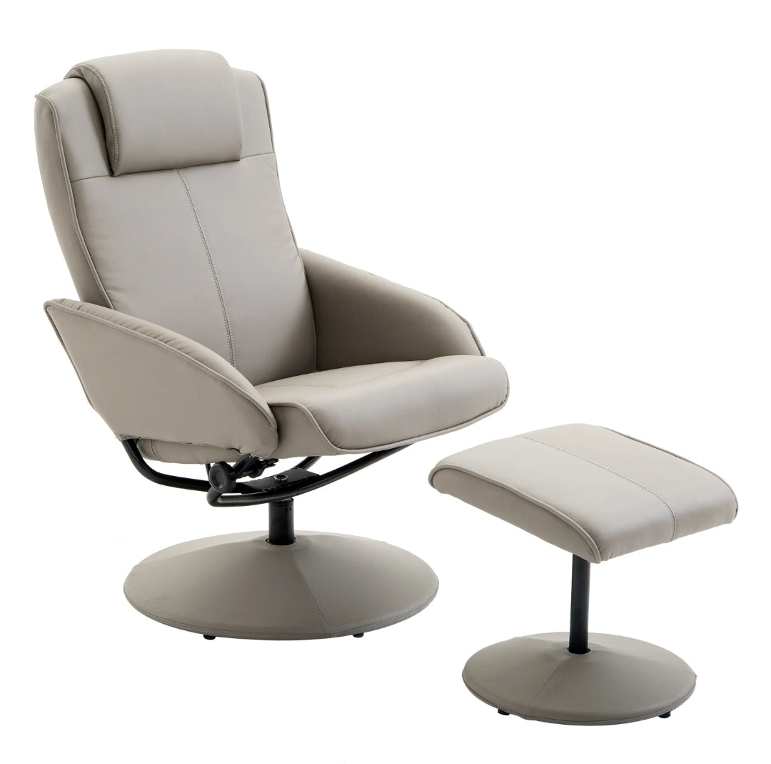 Sillón Relax Reclinable Giratorio 360° con Reposapiés Negro | MooM Decó