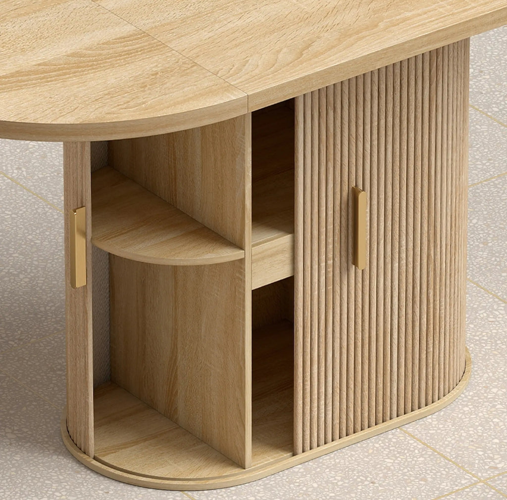 Mesa de Comedor con Armario Integrado Farmhouse 140 cm Roble | MooM Decó