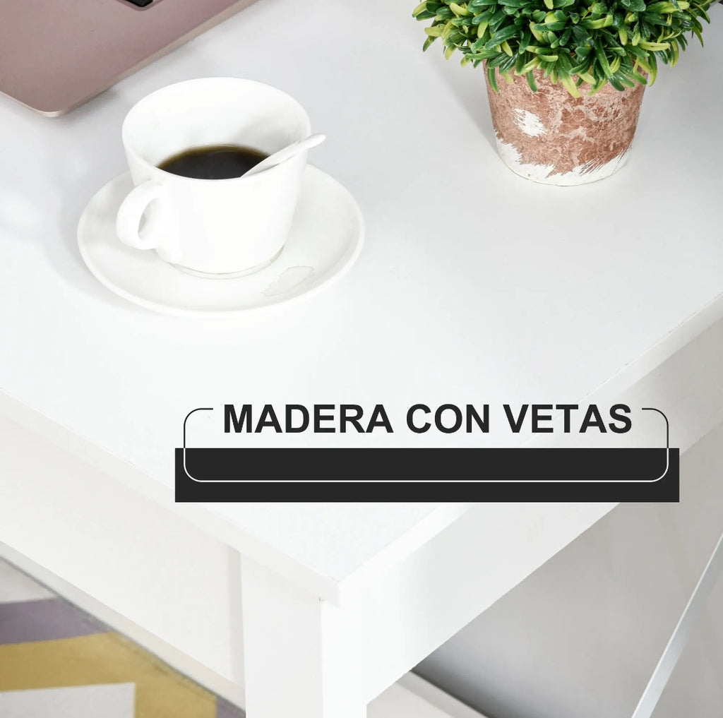 Escritorio Moderno Blanco 105 cm con Estructura Metálica | MooM Decó