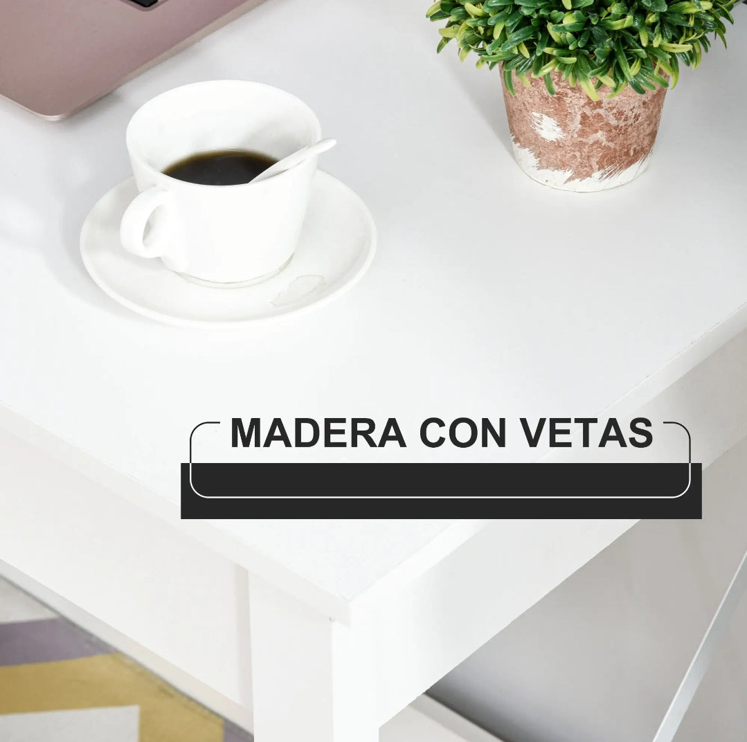Escritorio Moderno Blanco 105 cm con Estructura Metálica | MooM Decó