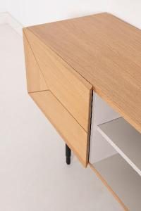 Mueble TV Kalmar Roble Natural y Aquamarina | MooM Decó