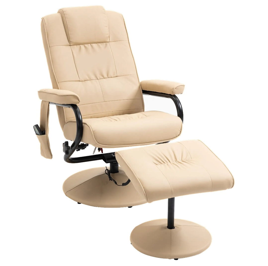 Sillón Relax de Masaje Reclinable Giratorio 360° con Reposapiés Varios Colores | MooM Decó