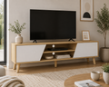 Mueble TV 150 cm Roble y Blanco para TV hasta 65" | MooM Decó