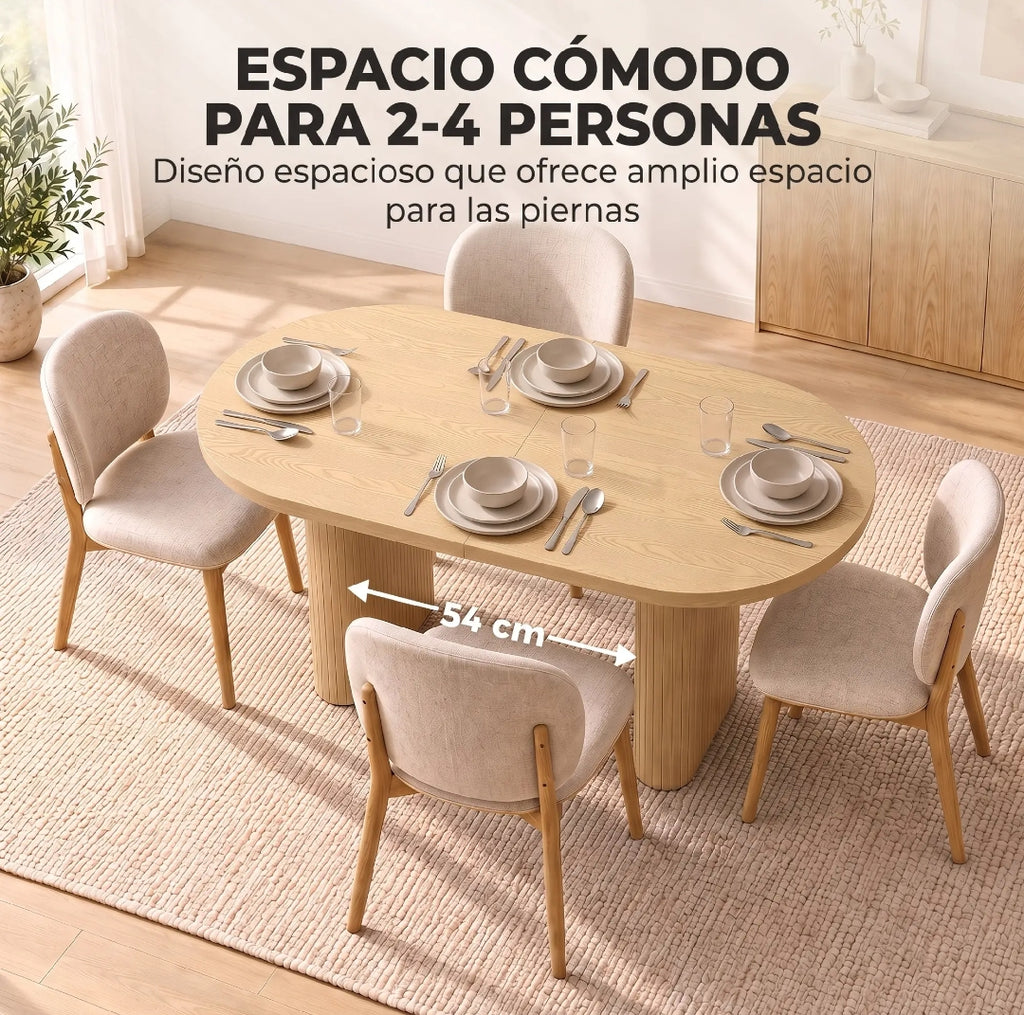 Mesa de Comedor Ovalada Roble 120 cm para 4 | MooM Decó