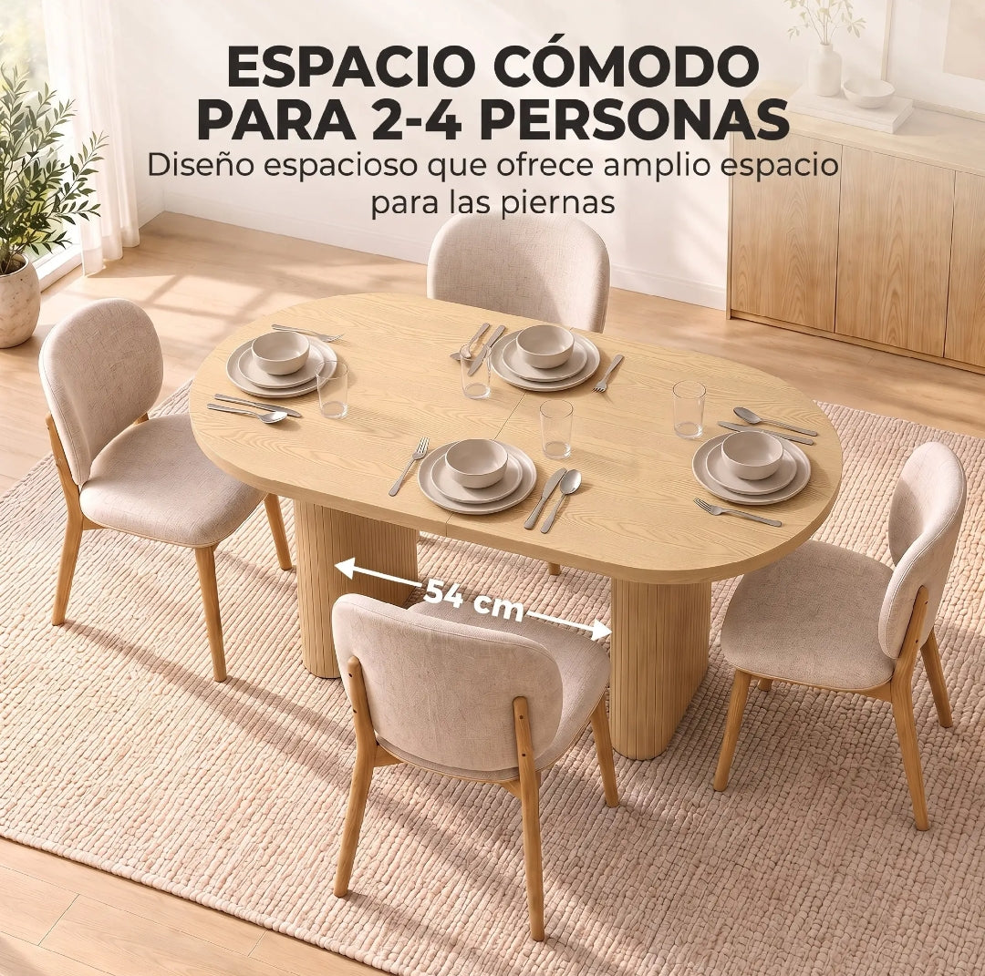 Mesa de Comedor Ovalada Roble 120 cm para 4 | MooM Decó