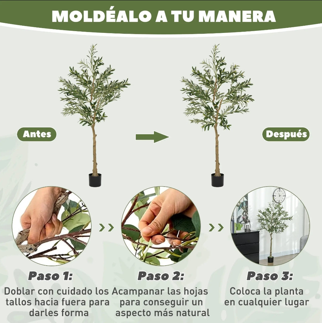 Olivo Artificial Realista de 150 cm con Maceta | MooM Decó