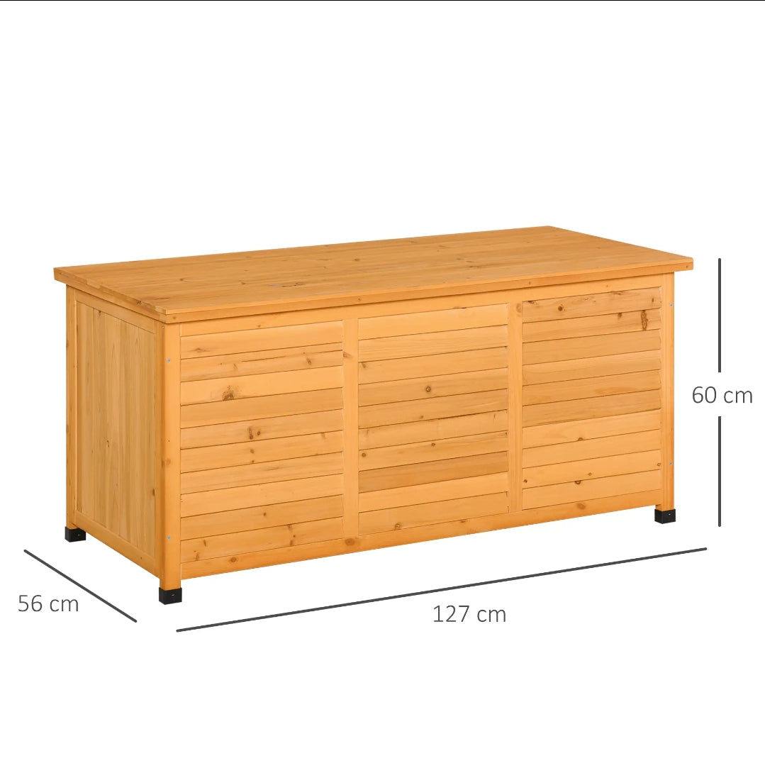 Baúl de Madera Exterior para Jardín 284 L con Tapa Abatible | MooM Decó