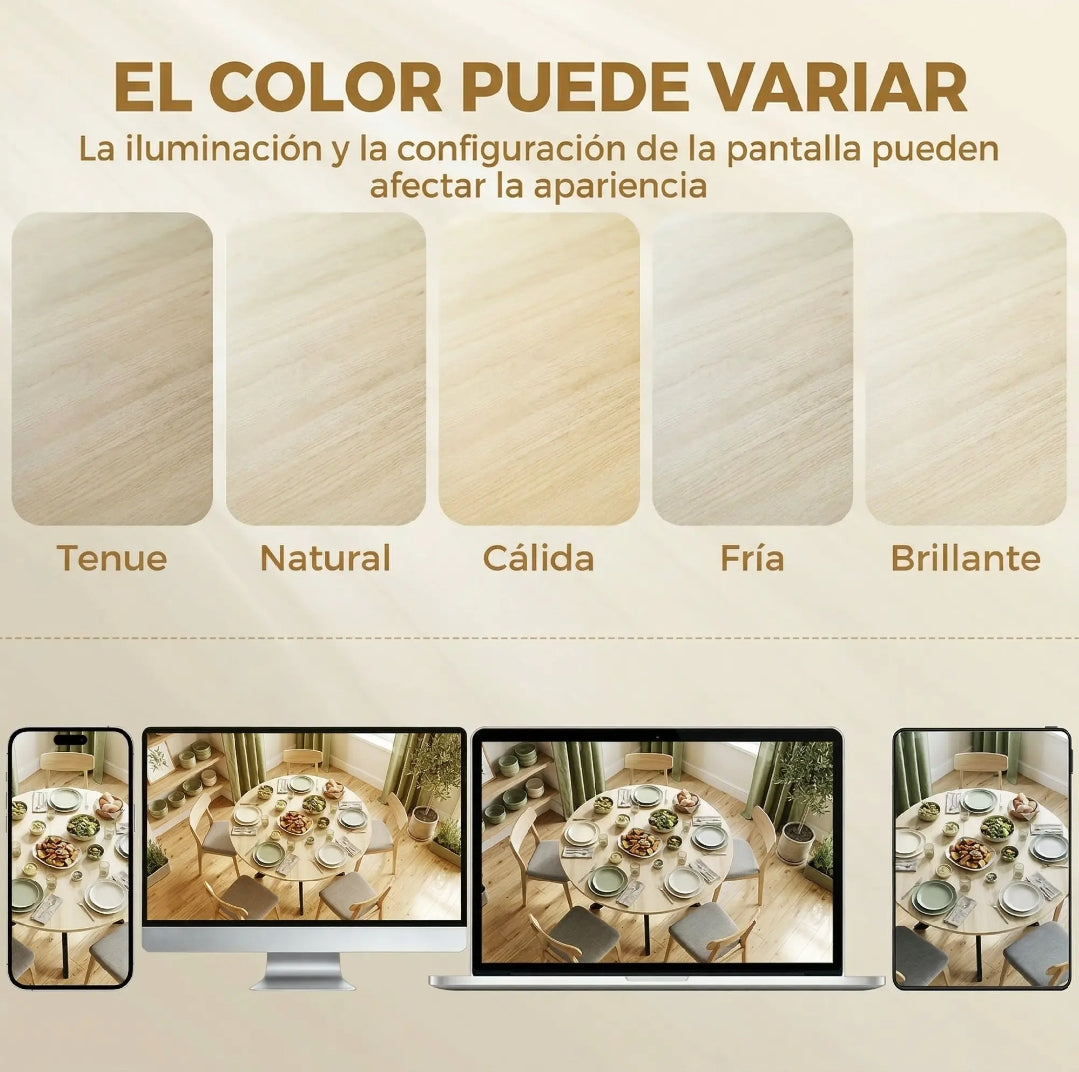 Mesa de Comedor Redonda Plegable Ø110 cm para 2-6 Personas | MooM Decó