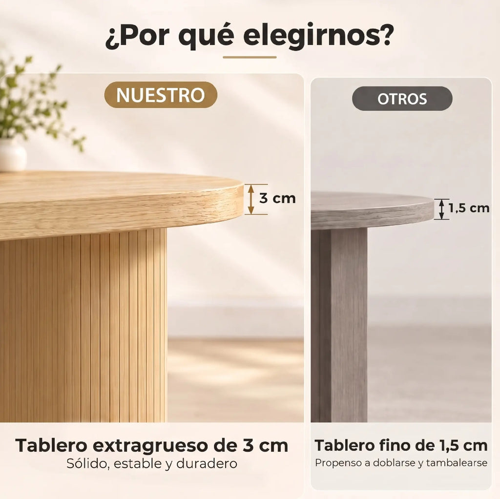 Mesa de Comedor Ovalada Roble 120 cm para 4 | MooM Decó