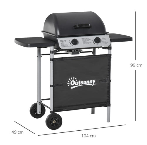 Barbacoa de Gas 2 Quemadores con Mesas Laterales 5,6 kW | MooM Decó