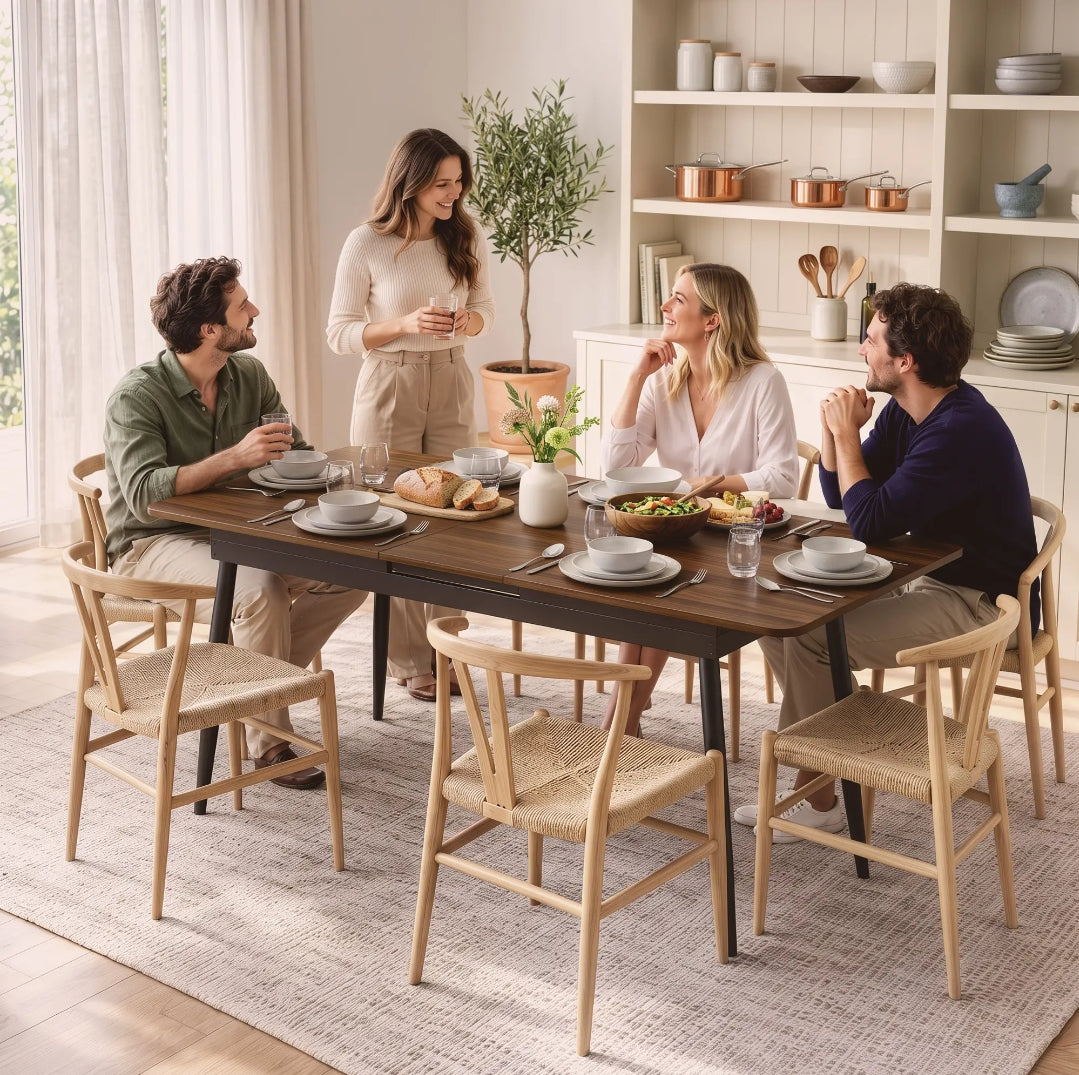 Mesa de Comedor Extensible 130-160 cm Nogal 4-6 Personas | MooM Decó