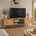 Mueble TV Kalmar Roble Natural y Aquamarina | MooM Decó