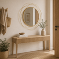 Espejo Decorativo Redondo Dorado con Marco Abstracto Ø65 cm | MooM Decó
