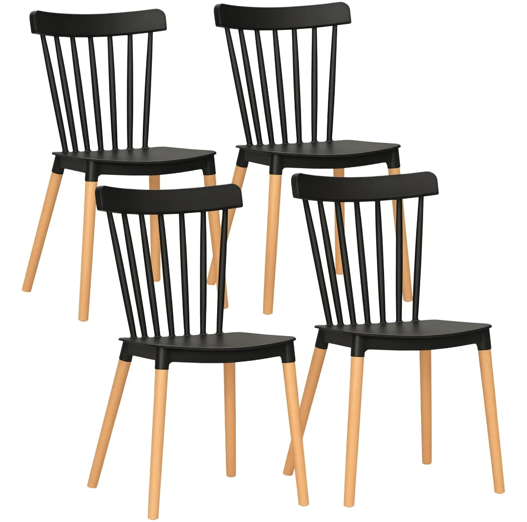 Pack 4 Sillas de Comedor Nórdicas Blancas y Madera | MooM Decó