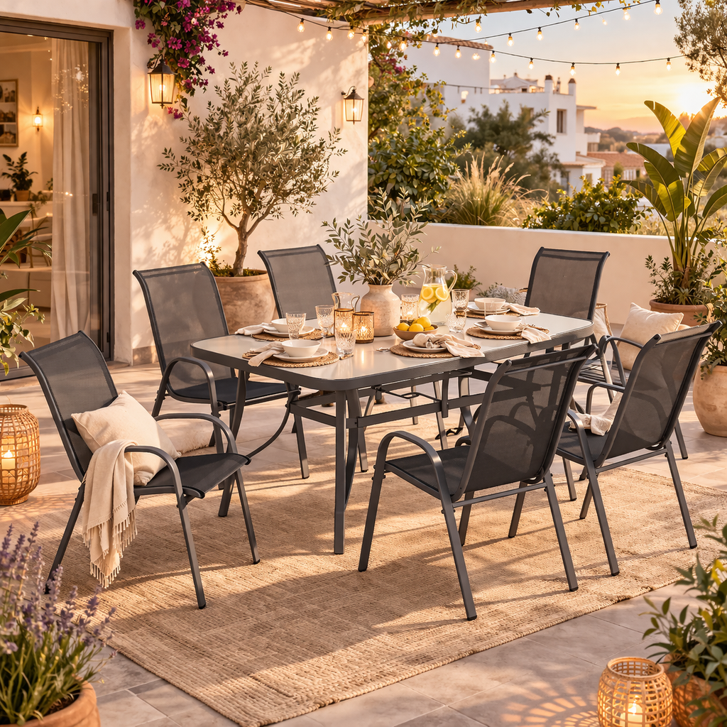 Conjunto mesa exterior y sillas CALPE