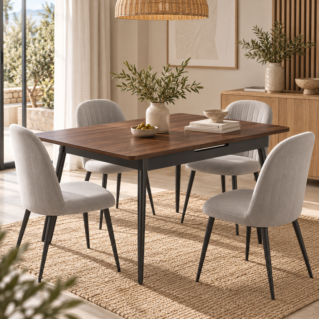 Mesa de Comedor Extensible 130-160 cm Nogal 4-6 Personas | MooM Decó