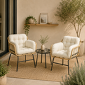 Conjunto de Jardín Ratán PE 3 Piezas con Mesa y 2 Sillones | MooM Decó