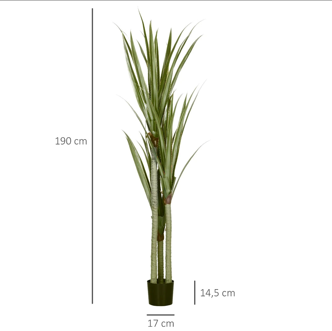 Yuca Artificial Realista 190 cm con Maceta Incluida | Planta Decorativa Grande