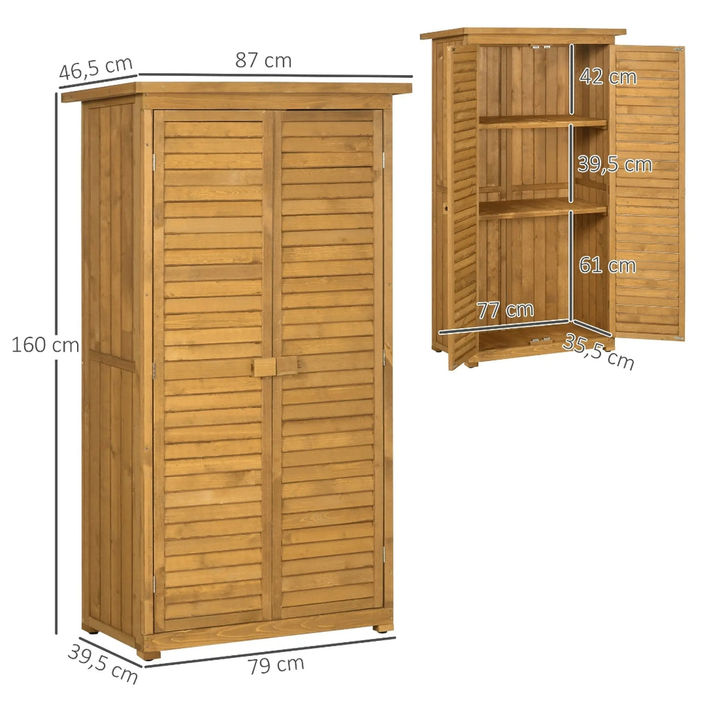 Armario Exterior de Madera para Jardín con Estantes 160 cm | MooM Decó