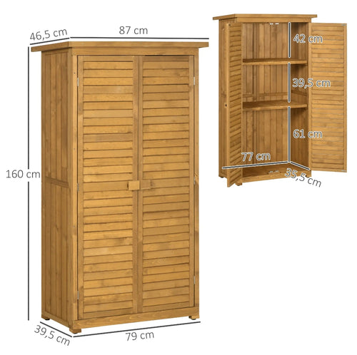 Armario Exterior de Madera para Jardín con Estantes 160 cm | MooM Decó
