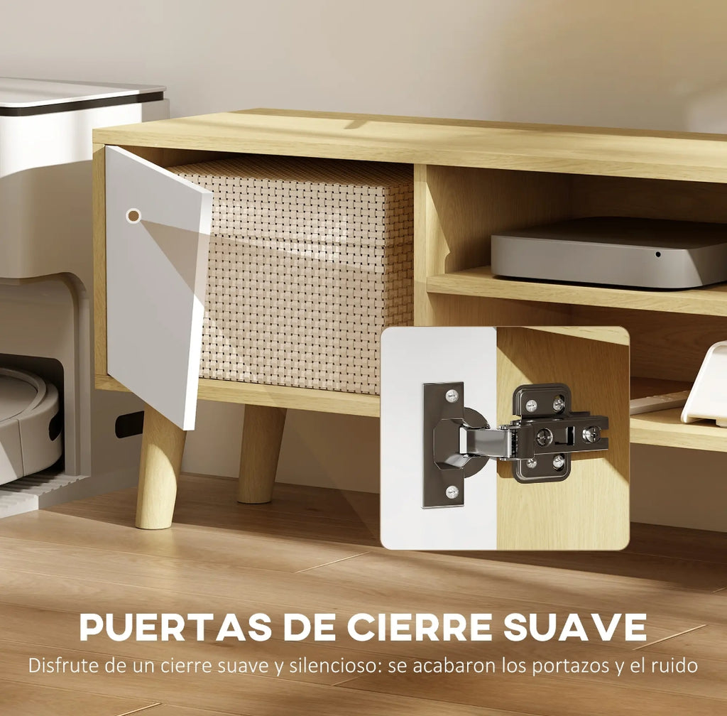 Mueble TV 150 cm Roble y Blanco para TV hasta 65" | MooM Decó