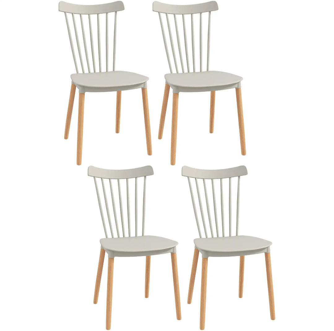 Pack 4 Sillas de Comedor Nórdicas Blancas y Madera | MooM Decó