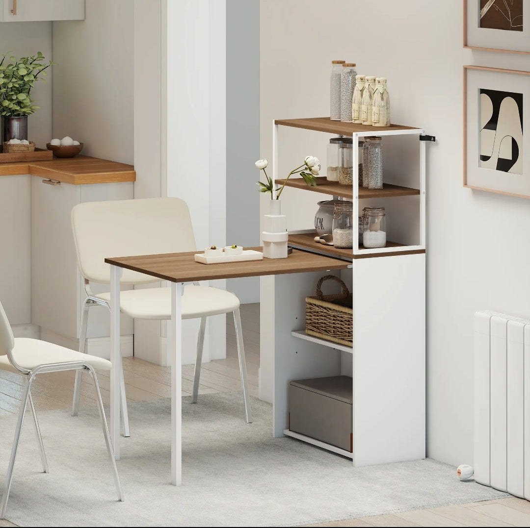 Escritorio Plegable con Estantería 105 cm Natural | MooM Decó