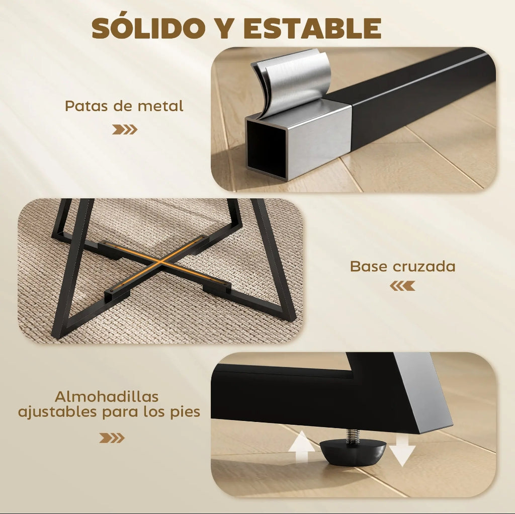 Mesa de Comedor Redonda Ø100 cm Industrial para 4 Personas | MooM Decó