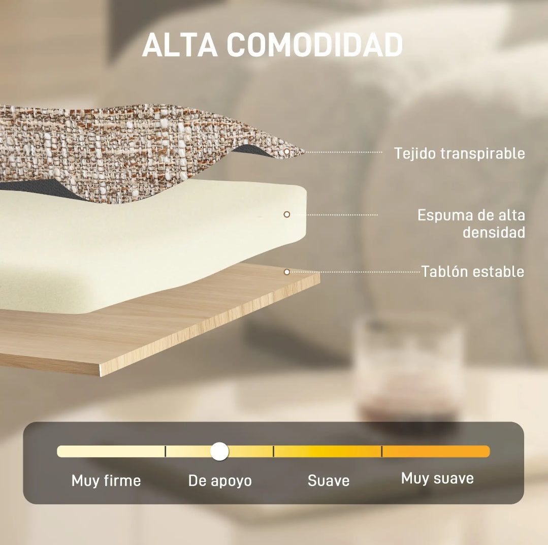 Butaca Giratoria 360° Beige Efecto Lino | MooM Decó
