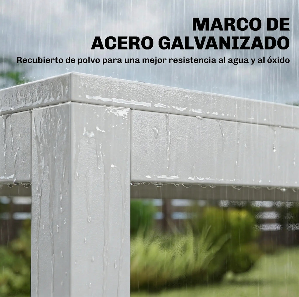 Conjunto de mesa y sillas apilables blanco MORAIRA