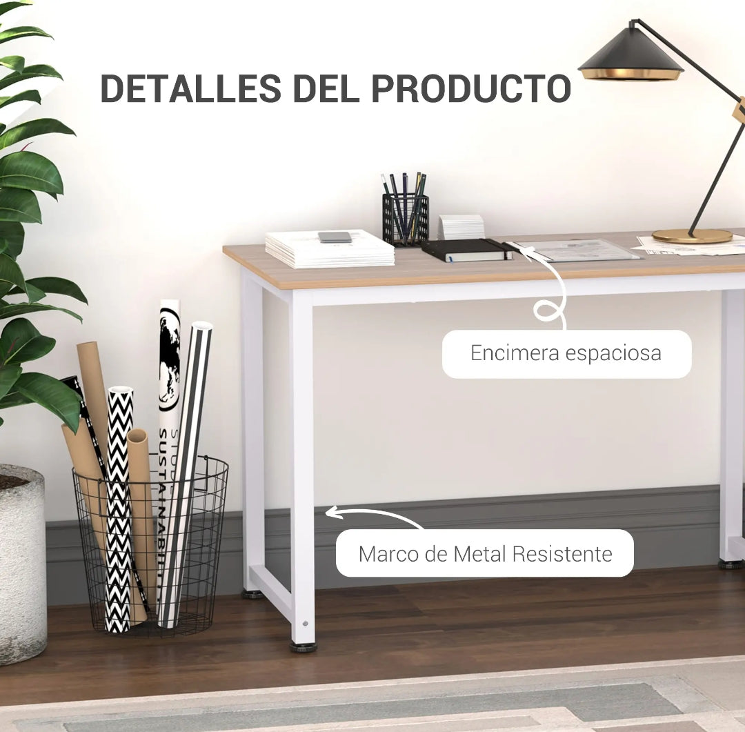 Escritorio Blanco 120x60 cm con Patas Ajustables | MooM Decó