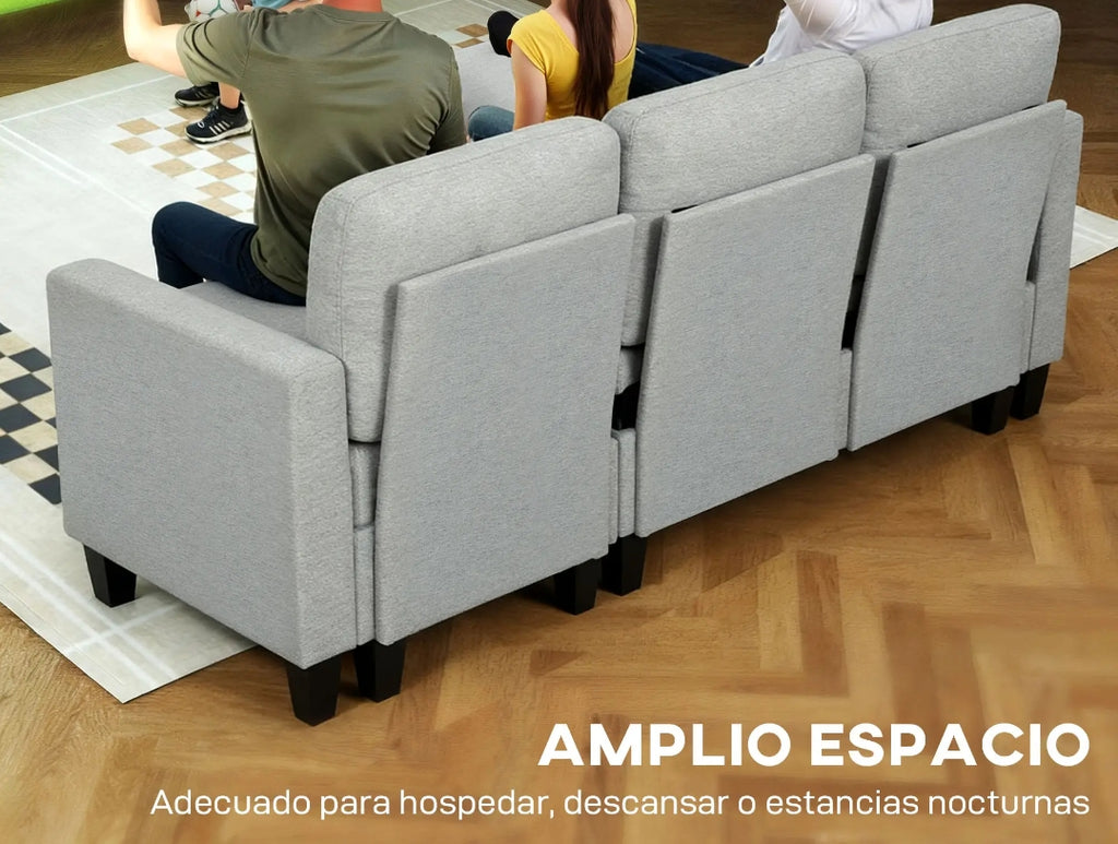 Sofá Cama Chaise Longue Reversible con Arcón Gris | MooM Decó